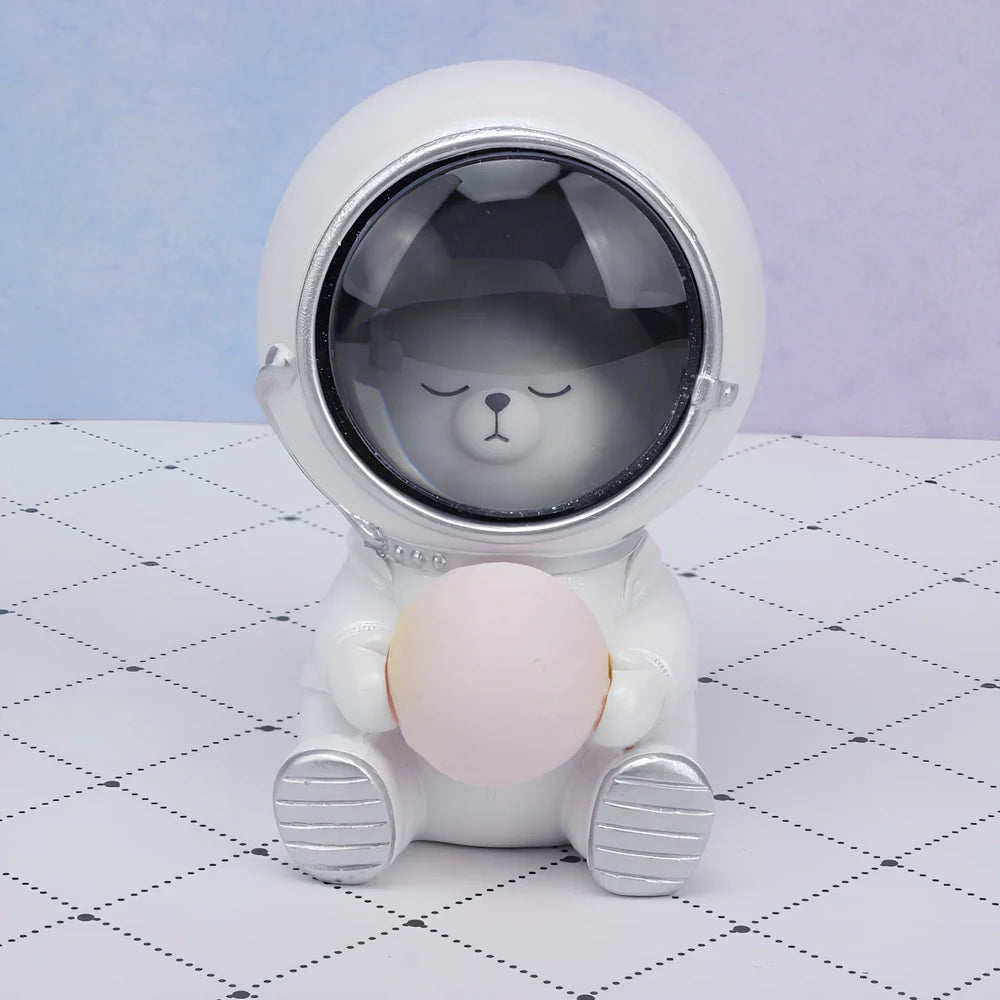 Starry sky animal atmosphere night light with resin construction measuring 9.5x10.5x13cm