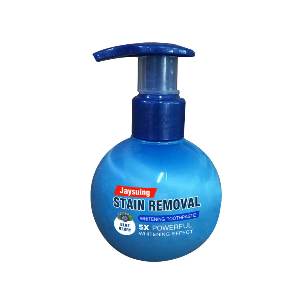 Whitening blueberry toothpaste in a variety of color and pack options, featuring baking soda and natural ingredients for a clean, fresh smile.