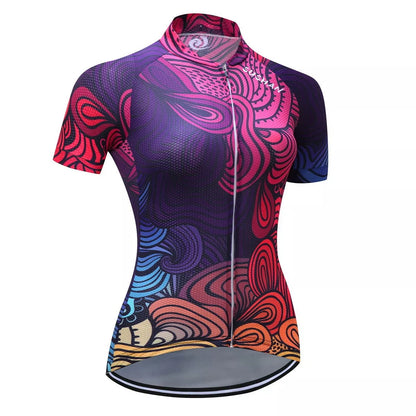 Mountain bike set in purple with pineapple fabric for moisture wicking