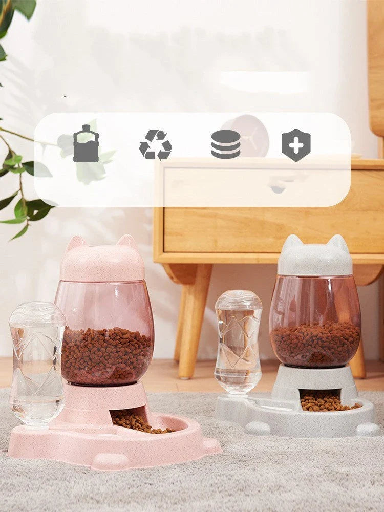 Hhomeenjoy Automatic 2-in-1 Pet Feeder and Waterer