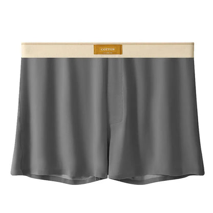Men's loose-fit Ice Silk nylon underwear in a three-pack, showing colour options like black, green, and grey.