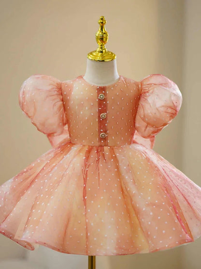 Orange children's pettiskirt for hosting, sizes 90cm to 160cm, with dress included