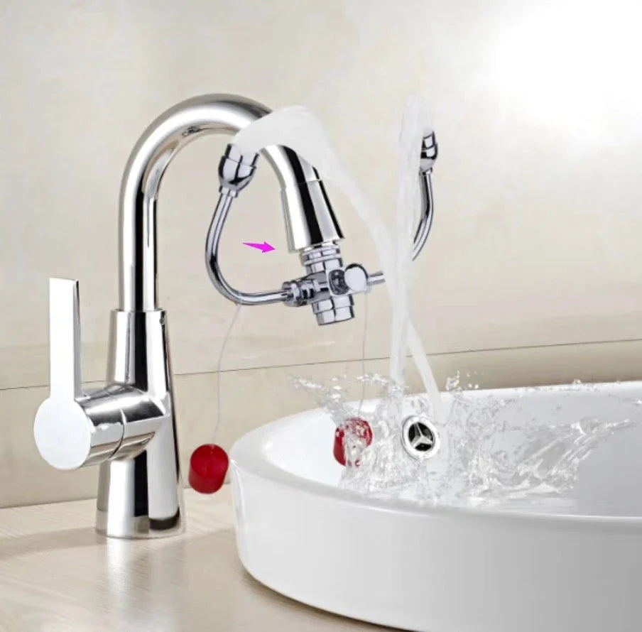 Versatile wall-mounted emergency eyewash station with dual spray heads for comprehensive eye coverage and hands-free 360-degree rotation