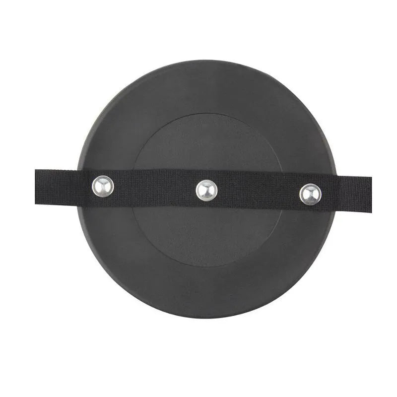 Black ABS baby car rearview mirror with 17cm outer diameter, 16.5cm chassis, and 85cm ribbon