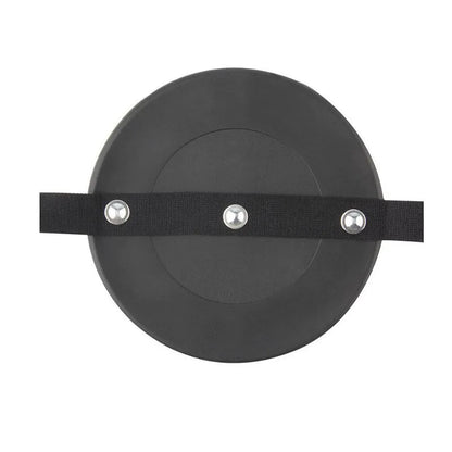 Black ABS baby car rearview mirror with 17cm outer diameter, 16.5cm chassis, and 85cm ribbon