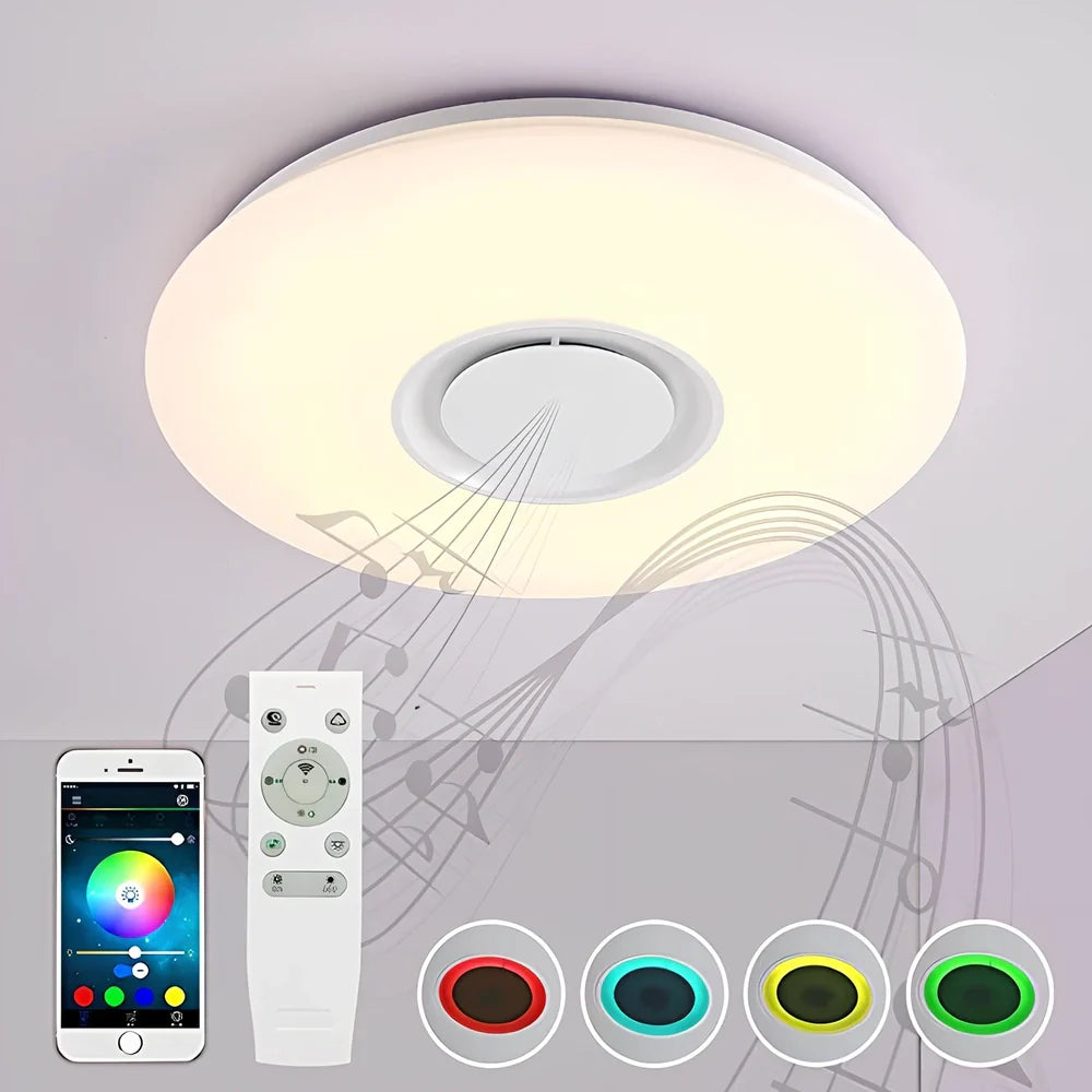 40cm white Bluetooth music LED ceiling lamp with 24W power and multiple control options