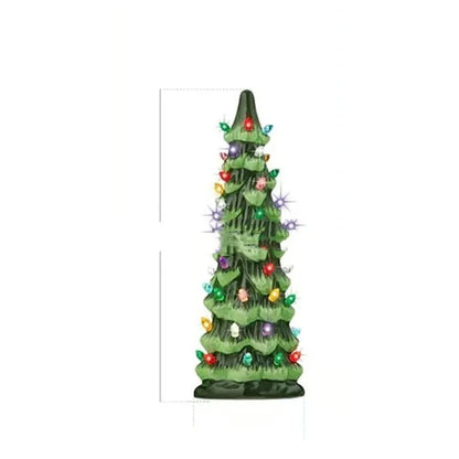 European-style Christmas tree decoration with LED lighting in resin construction
