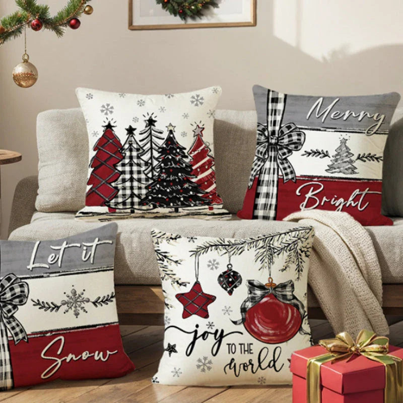Festive Christmas cushion cover with vibrant colors and a cozy, comfortable design