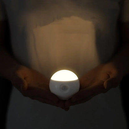 Intelligent Human Body Induction Bedside Table Lamp in Morandi grey and walnut colors