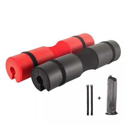 Barbell Shoulder Pad Fitness Sponge Sheath in Black and Red for weightlifting comfort