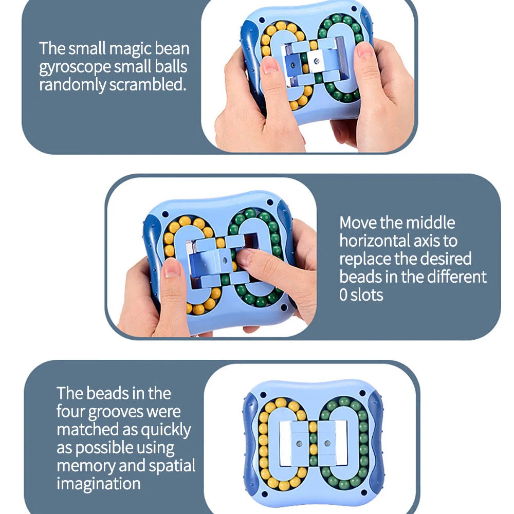 Little Magic Beans Toy - blue stress-relieving cube for kids