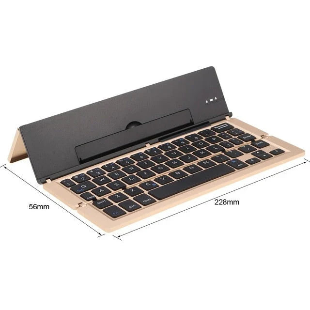 Foldable wireless Bluetooth keyboard with premium metal and ABS construction for seamless mobile productivity