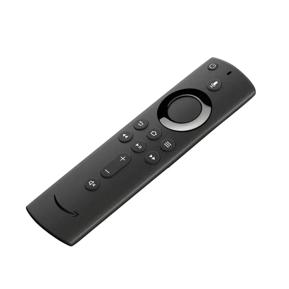 Black Amazon Fire TV Stick 4K voice remote control with 10m range and ABS construction