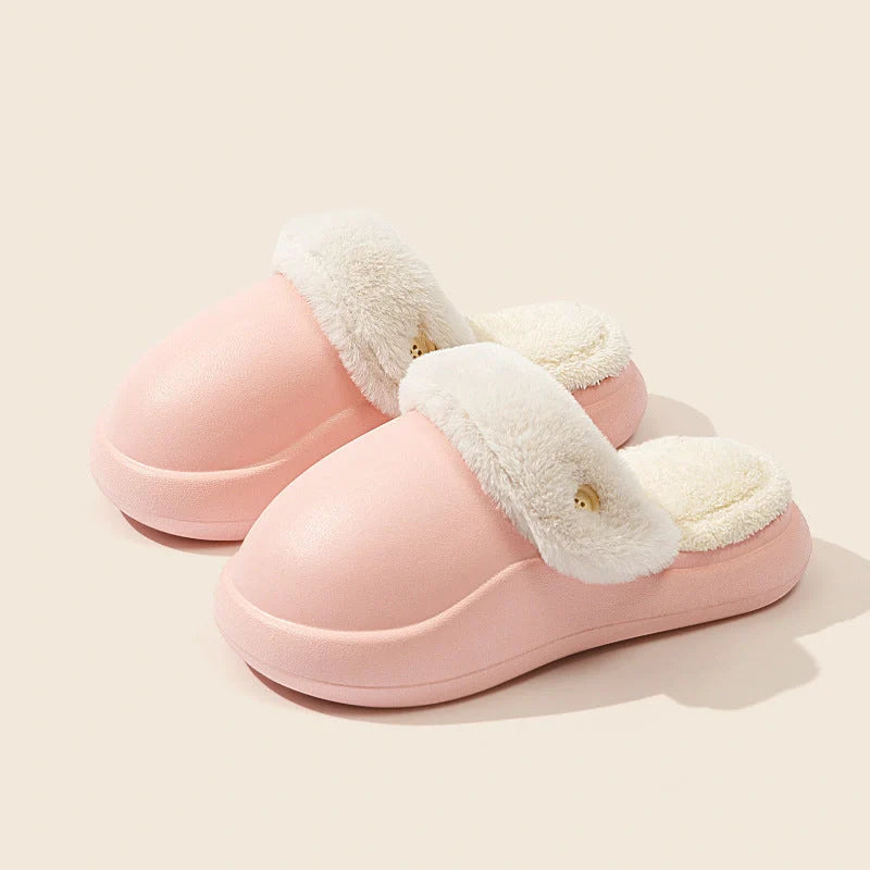 Winter warm slippers with non-slip EVA sole and baotou big head design in various colors