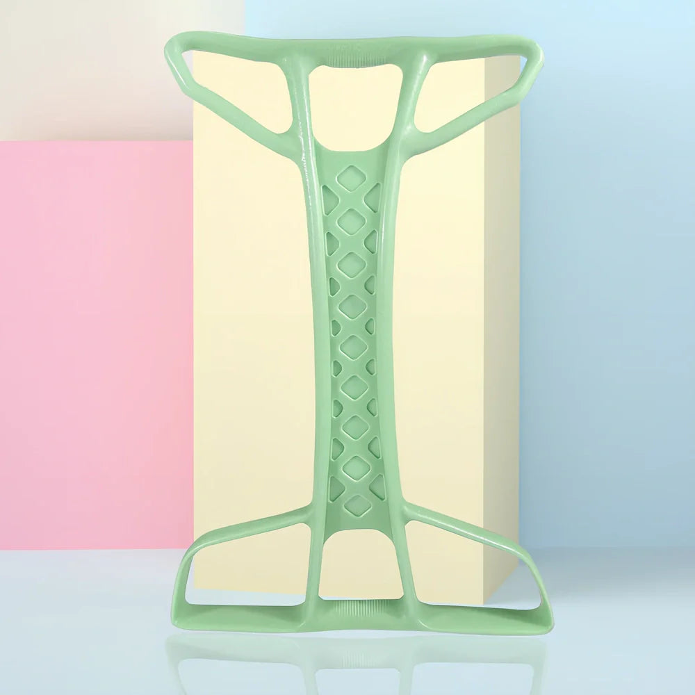 Green resistance band pedal puller fitness equipment with non-slip handles measuring 45x30x3cm