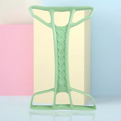 Green resistance band pedal puller fitness equipment with non-slip handles measuring 45x30x3cm