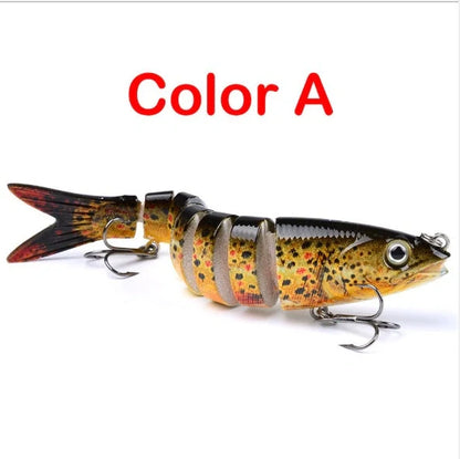 Premium multi-jointed pike fishing lures designed for enhanced trolling and casting, available in 12 vibrant colors.
