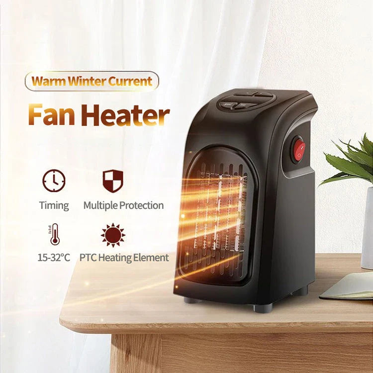 Cozy Electric Space Heater with Ceramic Heating Element, Adjustable Thermostat, and Timer for Home, Office, and Camping Use