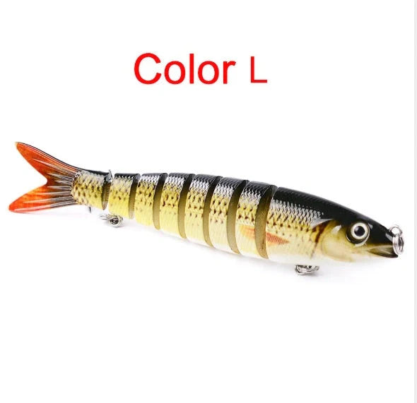 Premium multi-jointed pike fishing lures designed for enhanced trolling and casting, available in 12 vibrant colors.