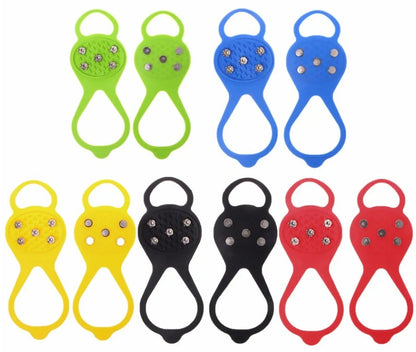 Silicone Non-Slip Shoe Grips for ice and snow safety in multiple colors