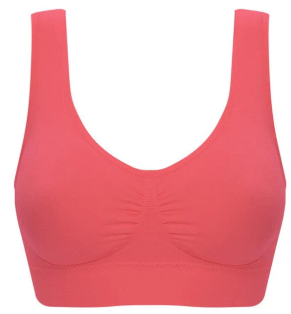 Women's seamless yoga tank top and sports bra in various colors for fitness and casual wear