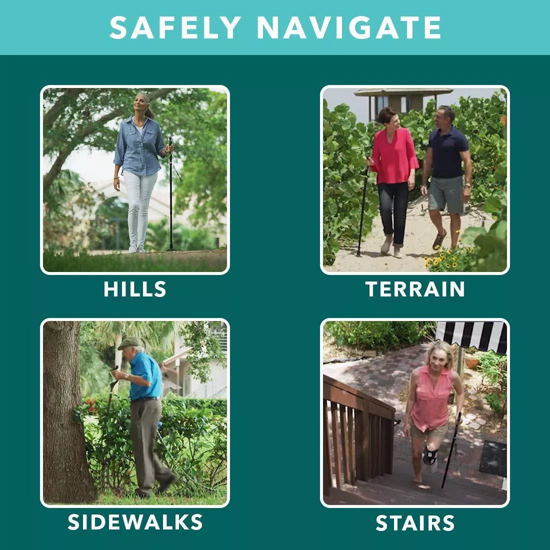 Collapsible Posture Walking Cane with aluminum alloy frame and ergonomic handle