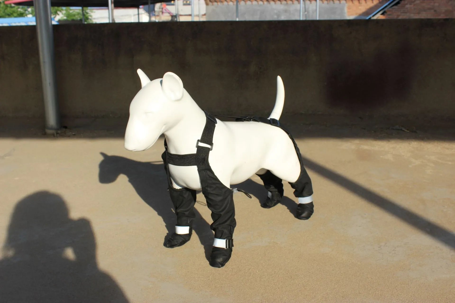 Black waterproof non-slip dog shoes paw protectors in various sizes