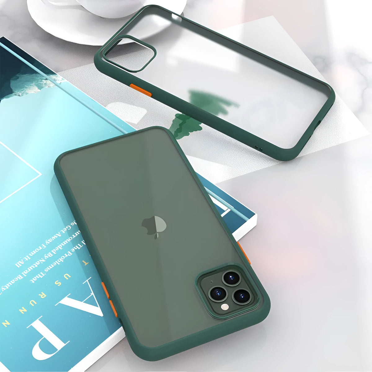 iPhone 11 frosted protective back cover in solid colour with hidden corner airbags
