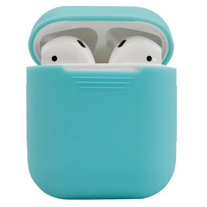 Silicone protective cover for AirPods 2 in various colours showing dimensions 56mm × 47mm × 24mm