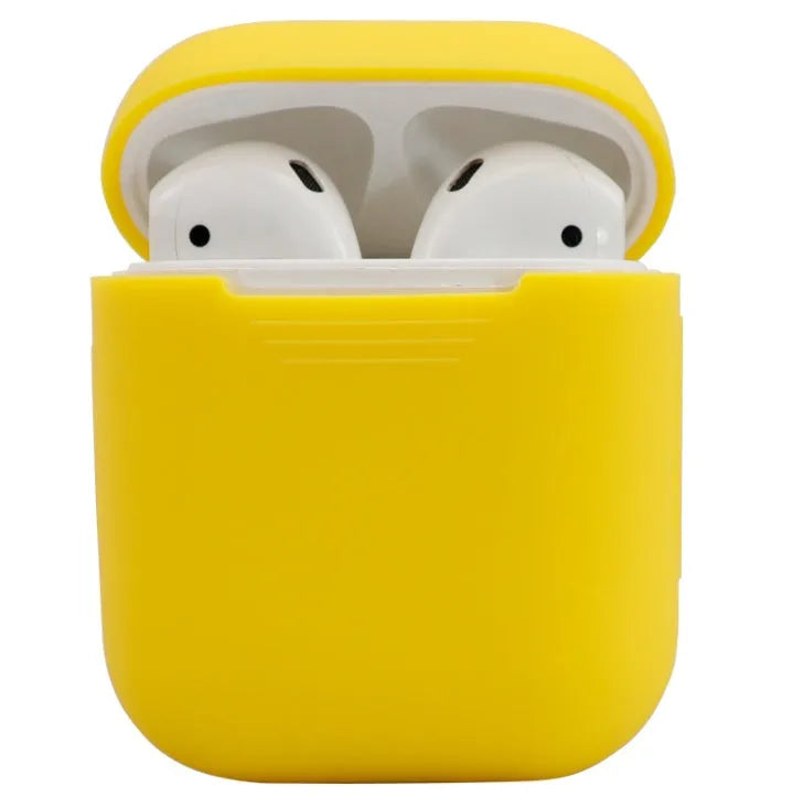 Silicone protective cover for AirPods 2 in various colours showing dimensions 56mm × 47mm × 24mm