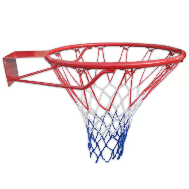Red steel wall-mounted basketball hoop for training with 45cm inner diameter
