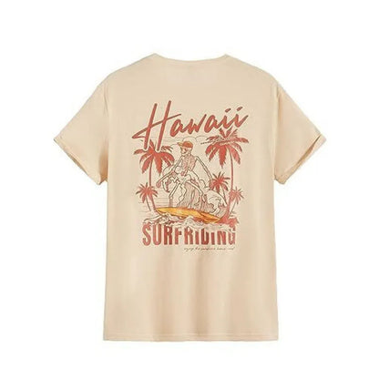 Men's short-sleeved street sports t-shirt with a digital print pattern, available in multiple sizes.