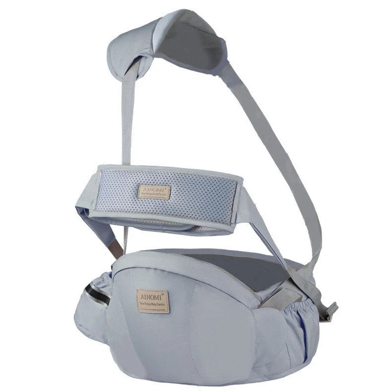 Multifunctional children's waist stool baby carrier with adjustable 130cm belt and 20kg load capacity