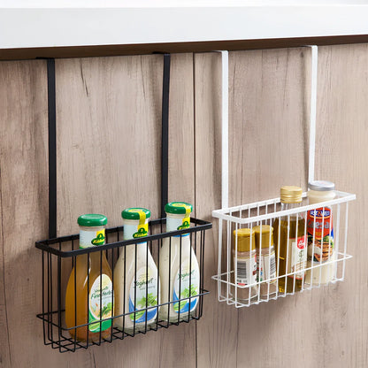 Nordic style metal kitchen hanging shelf in black or white with no-punch installation, 60cm wide holding 5kg