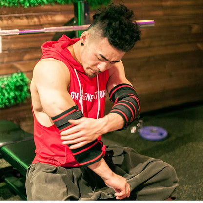 Fitness elbow squat deep hard pull bench type in black/red for heavy lifting support