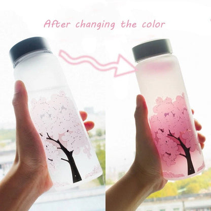 Color changing glass water glass with high borosilicate body, changes color with temperature