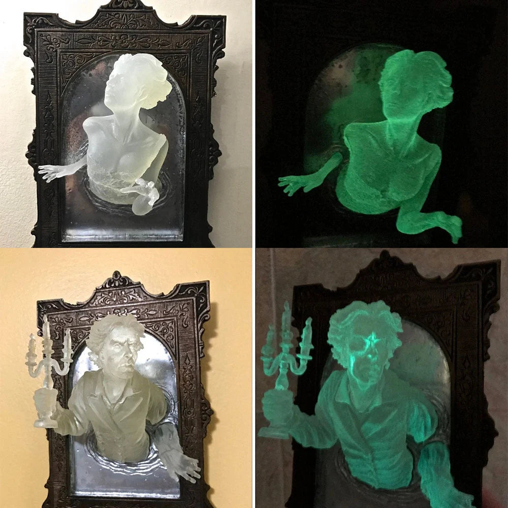 Ghost Ghost Resin Luminous Ornament Mirror with European style character design