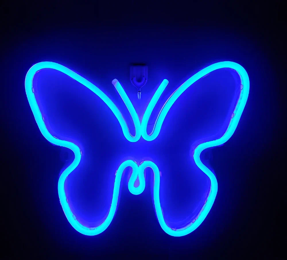 Hanging LED neon wall light in PVC, USB powered, sizes 100-600mm for home decor