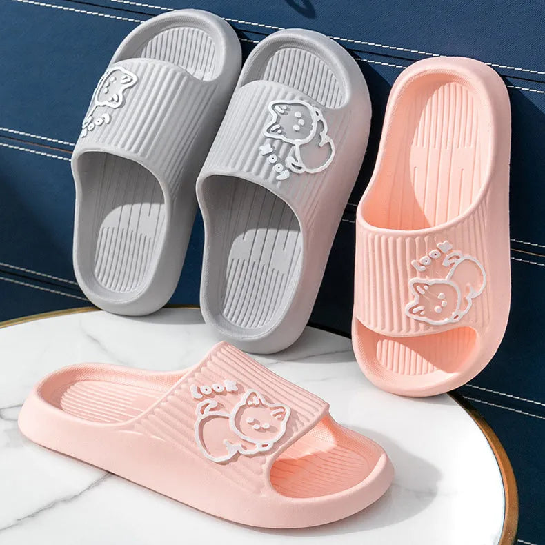 Women's cat design platform slippers in EVA material available in seven colours with non-slip sole