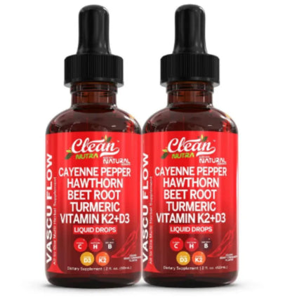 60ml bottle of Vitamin D3 K2 and Hawthorn Fruit liquid supplement drops with dropper