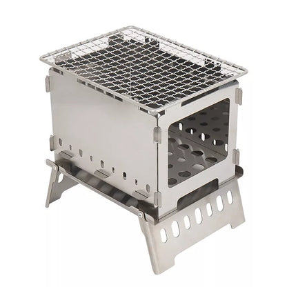Outdoor Folding Card Stove Barbecue Rack with stainless steel construction