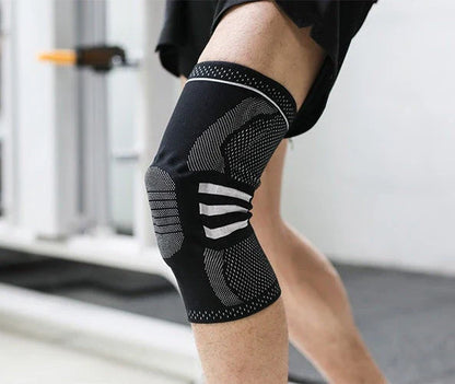 Premium knee brace sleeve made with breathable nylon fabric for sports, running, and fitness activities