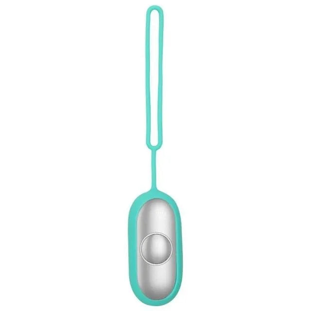 Hand-held micro-current sleep aid device in grey, green, and orange colour options
