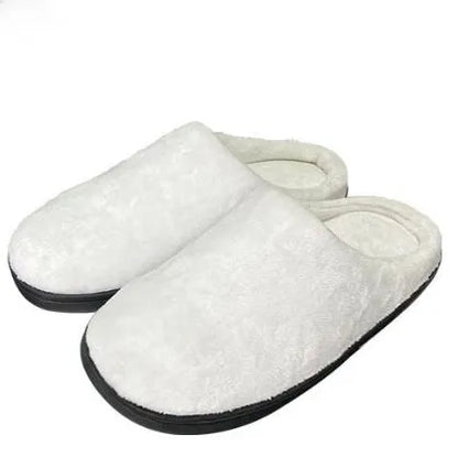 Pattern printed cotton slippers with flannel upper, TPR sole, shown in a customisable colour.