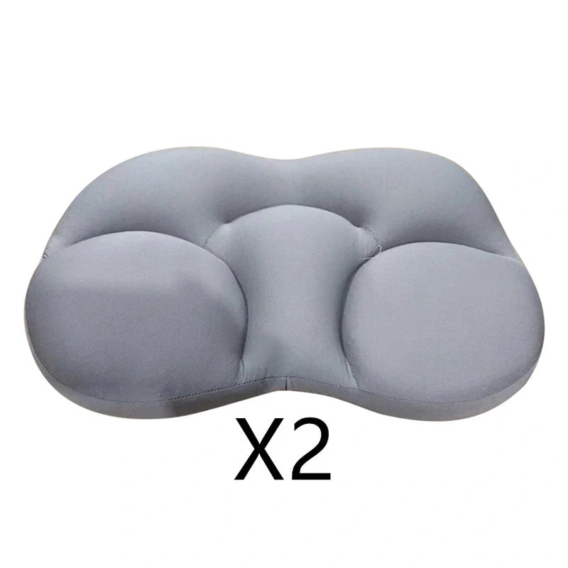 Round foam neck support pillow with pure cotton cover and adjustable height for personalized comfort
