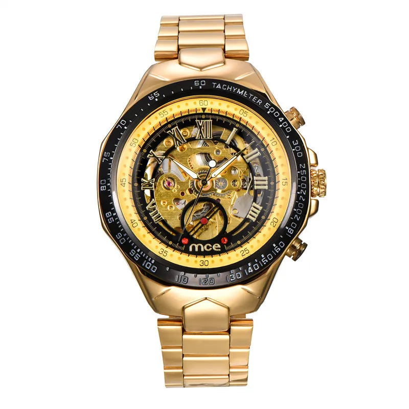 Men's MCE mechanical watch with explosion-proof case in one of four available colours.