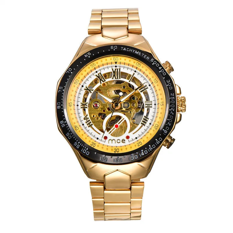 Men's MCE mechanical watch with explosion-proof case in one of four available colours.