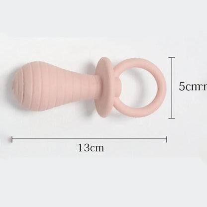 TPR rubber pet pacifier chew toys with squeaker in blue, gray, green and pink colours for dogs and cats