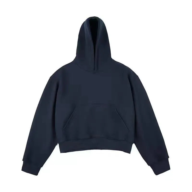Chinese cotton composite silver fox velvet hooded sweater in street fashion style with a removable hood.