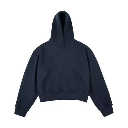 Chinese cotton composite silver fox velvet hooded sweater in street fashion style with a removable hood.